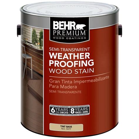 BEHR Premium Transparent Waterproofing Wood Finish is a penetrating oil-based stain that beautifies and protects your exterior wood surfaces. . Behr wood stains